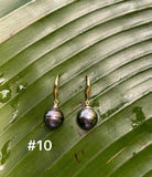 TAHITIAN PEARL DANGLE EARRINGS (9-10mm)