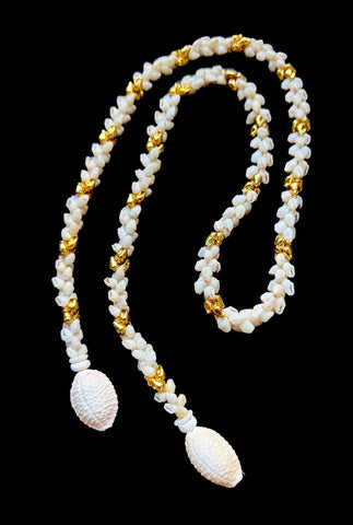 NIIHAU + GOLD ROSELANI NECKLACE (32”)