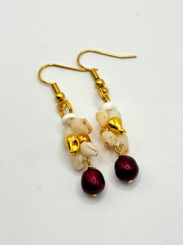 VALENTINE’S DAY SALE • NIIHAU SHELL + RED PEARL EARRING $69