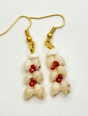 SALE! NIIHAU SHELL RED HELECONIA EARRING